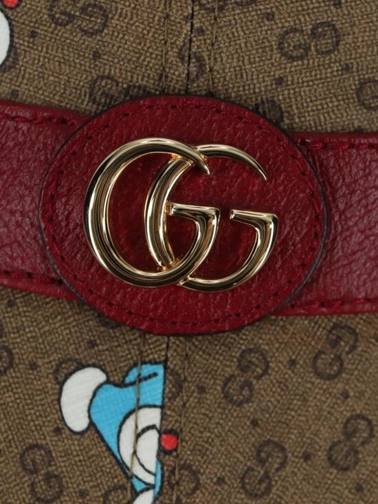 GUCCI x Doraemon Micro GG Supreme Doraemon Bucket Hat Brown Auth 166970SM main image 7